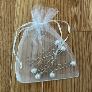 6 Pack Pearl Hair Clips Handmade Purchased On Etsy